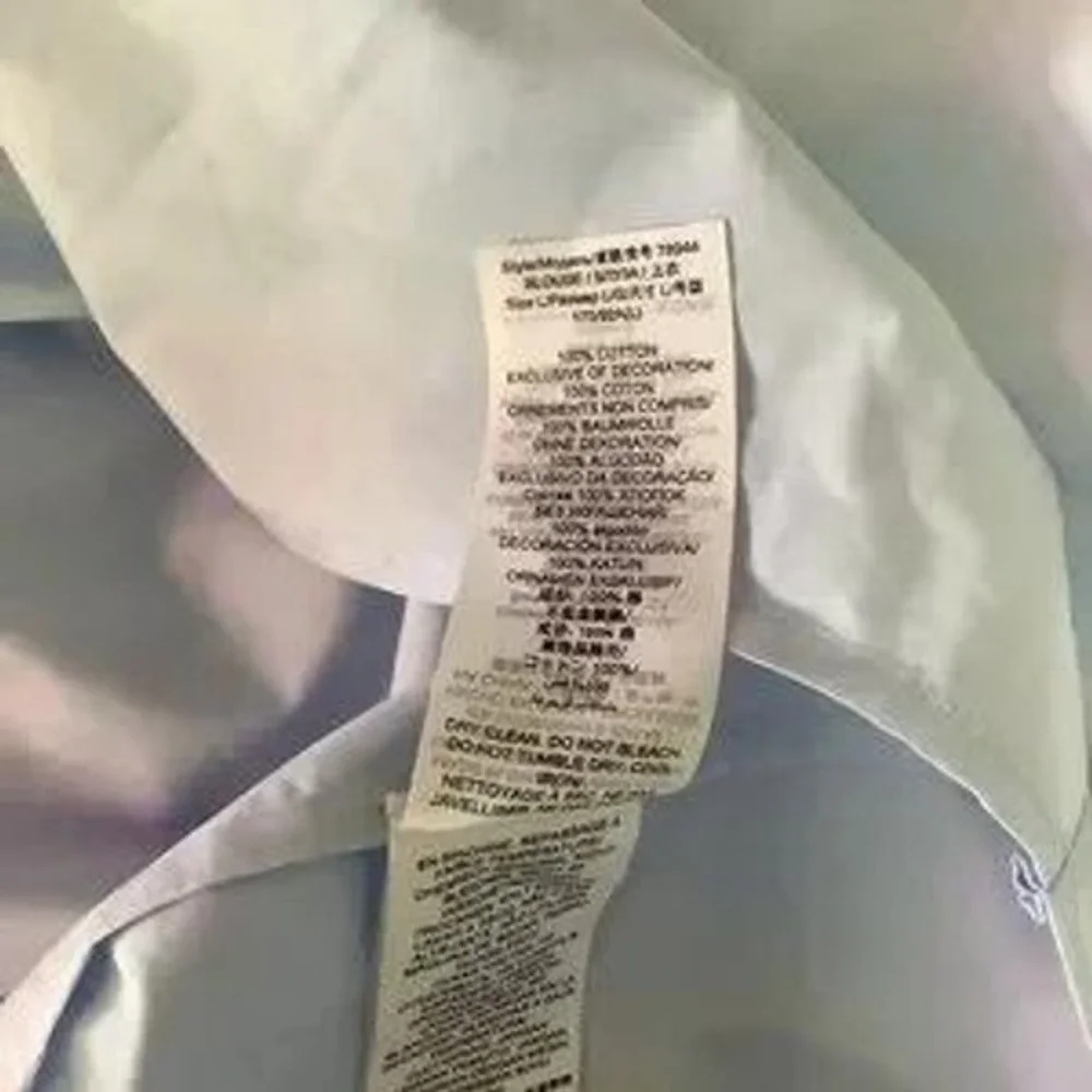 Tory Burch Button-Up Shirt Womens Size L Blue NWT Owl Embroidery Long Sleeve - Picture 12 of 12